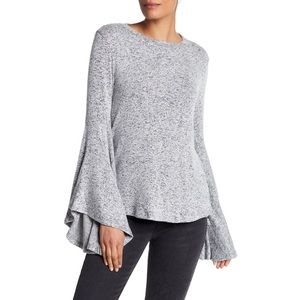 Ultra-soft Philosophy grey bell sleeve sweater, work wear for home or office